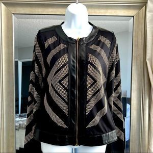 CARMÍN Embellished Gold Chevron Stripe Jacket Size L